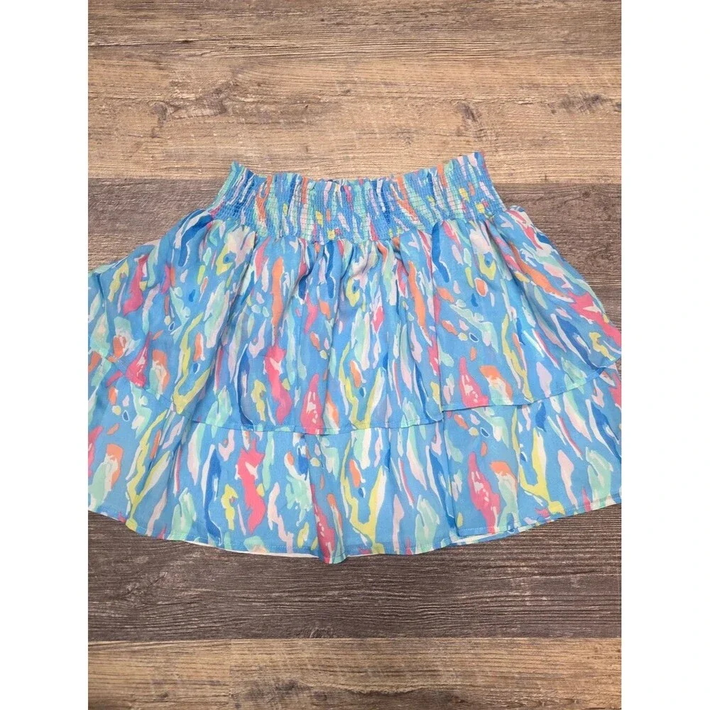 Michelle McDowell Elastic Waist Tiered Ruffle Mini Skirt